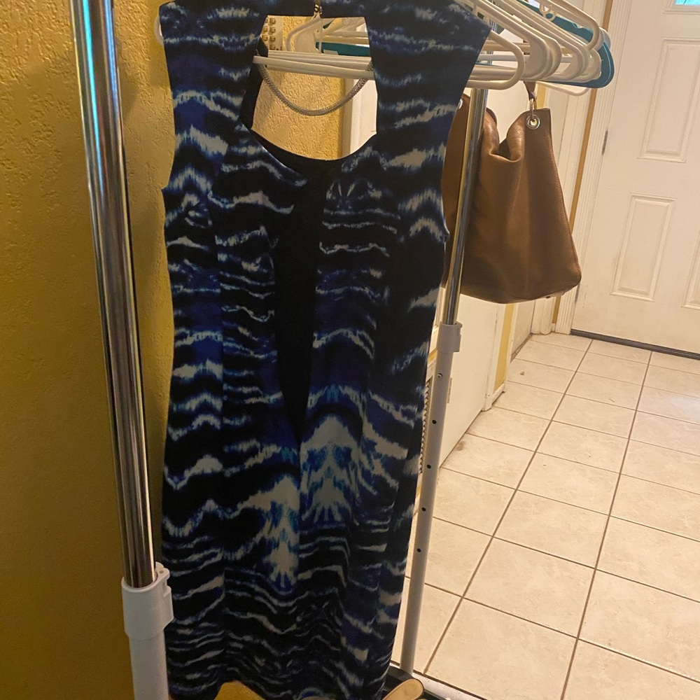 Jennifer Lopez Blue and Black Dress